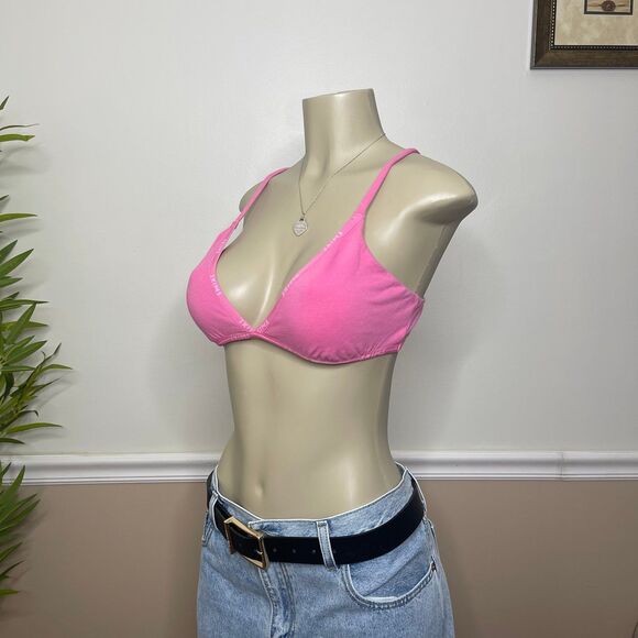 SKIMS LOGO TRIANGLE BRALETTE BRA - BUBBLEGUM PINK - Picture 2 of 9